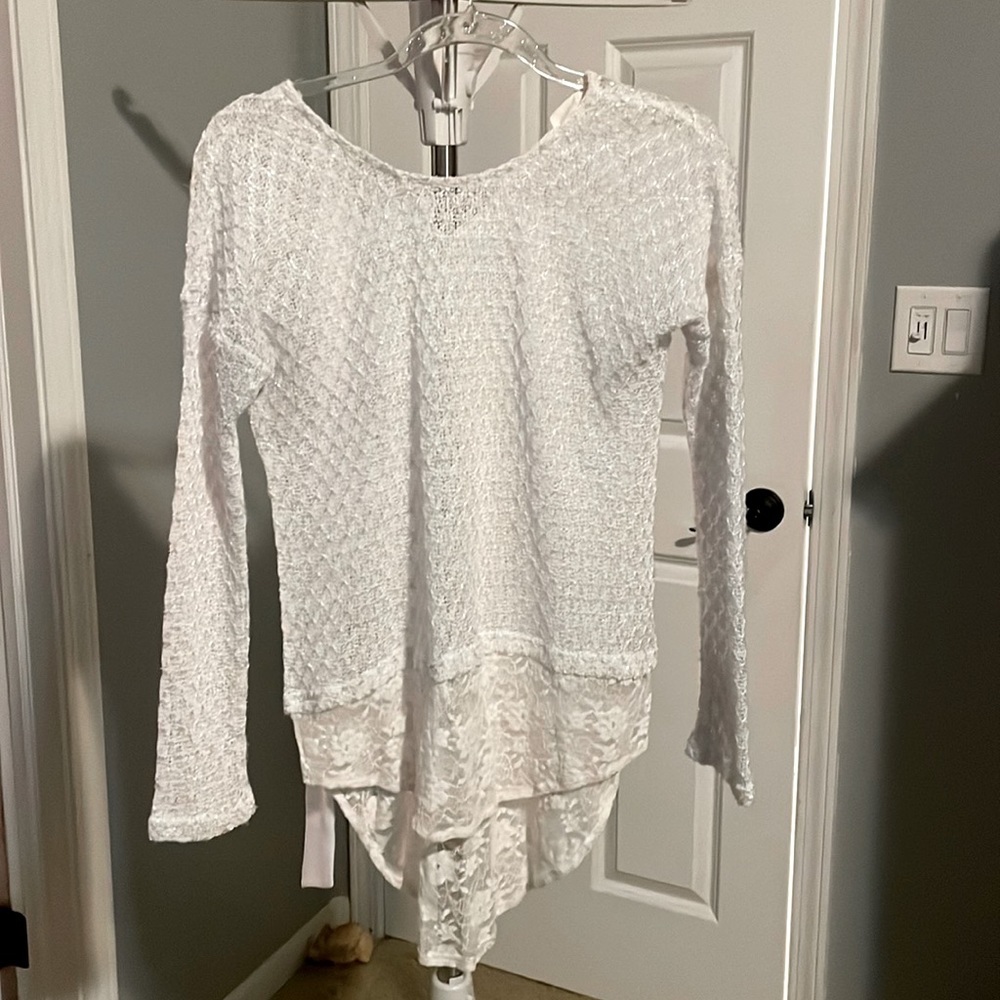 White crochet sweater